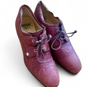 John Fluevog Passage PATUXAI Lace Up Low Heel Women’s Oxford Shoes